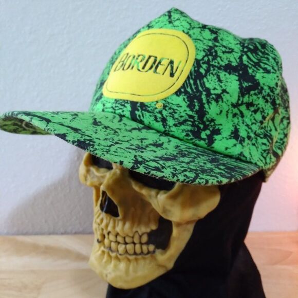 Vintage 90s Borden Abstract Neon Snap Back Hat - Picture 2 of 8